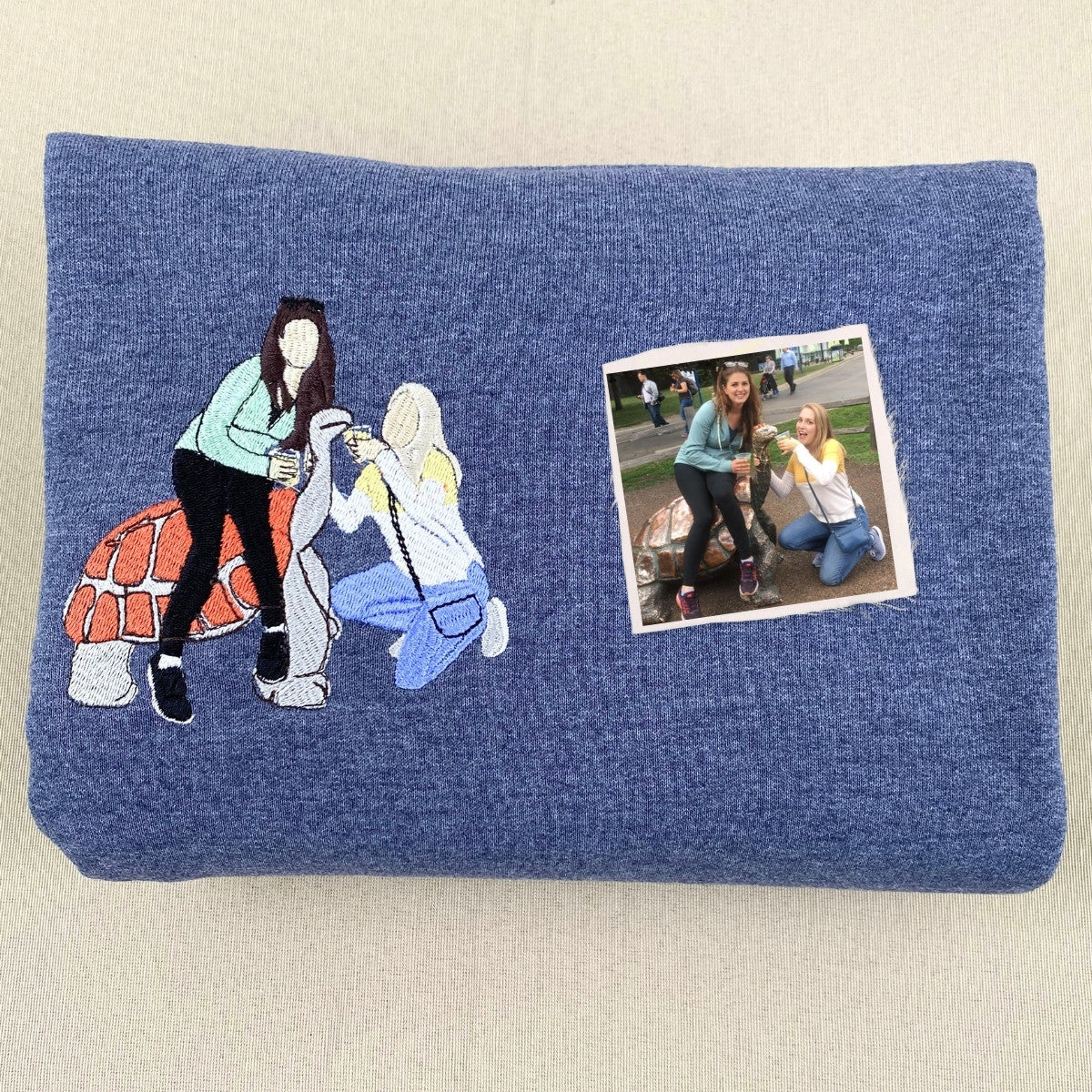 Personalized Best Friend Sweatshirt, Custom Embroidered Portrait Photo Sweatshirt, Hoodie