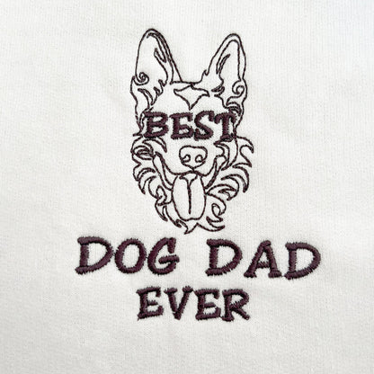 Personalized Best German Shepherd Dog Dad Ever Embroidered Colar Shirt, Custom Shirt with Dog Name, Gifts For German Shepherd Lovers