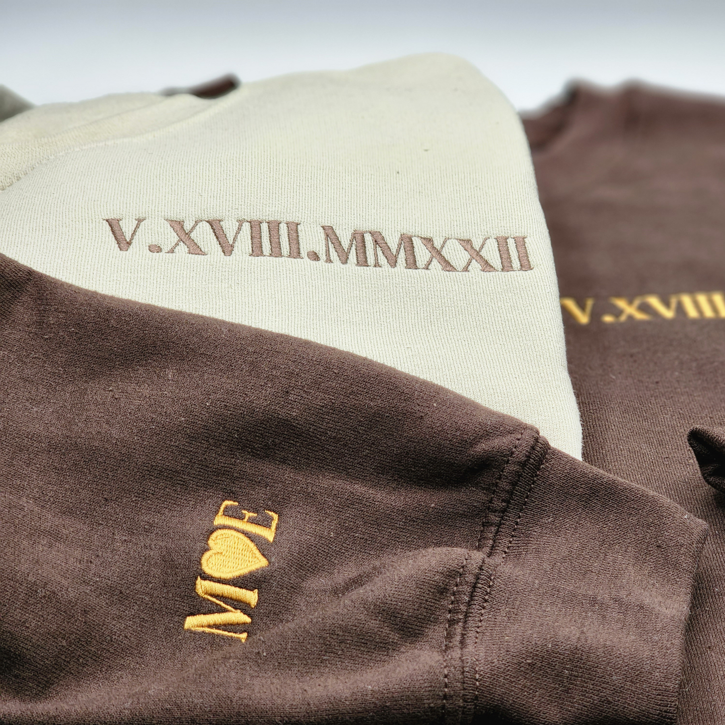 Personalized Date Hoodie Anniversary Year Embroidered Matching Wedding Anniversary Gifts