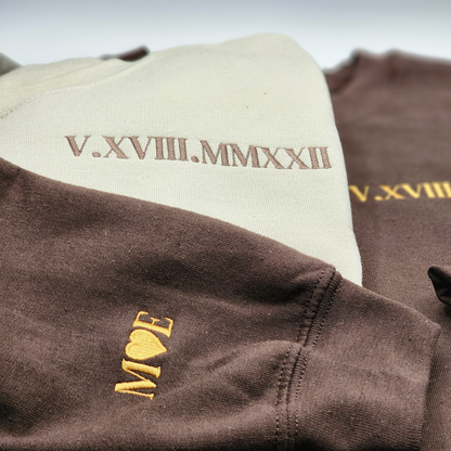 Personalized Date Hoodie Anniversary Year Embroidered Matching Wedding Anniversary Gifts