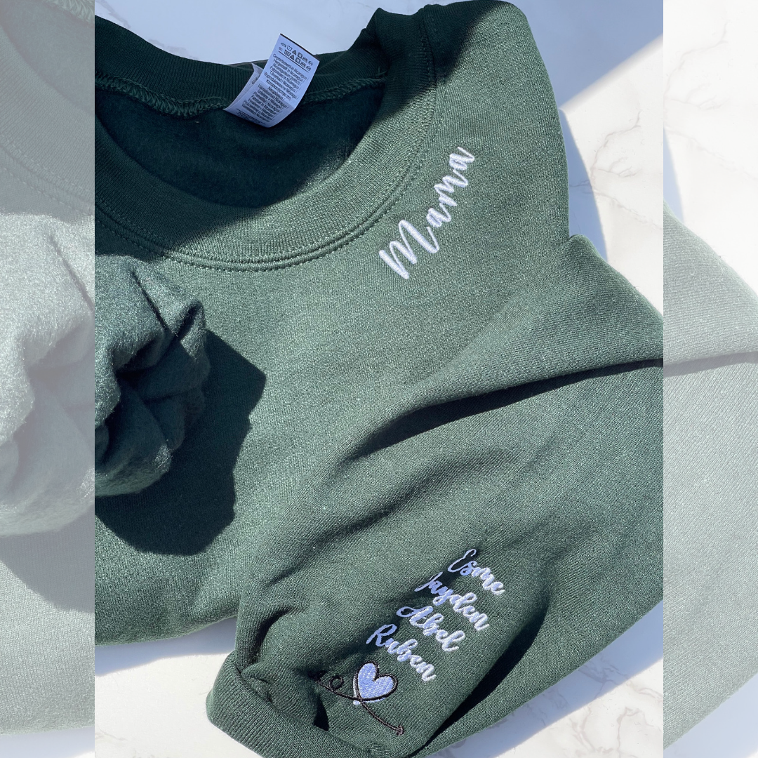 Personalized Engagement Gifts for Best Friends, Custom Embroidered Sweatshirt Roman Numeral Date on Sleeve