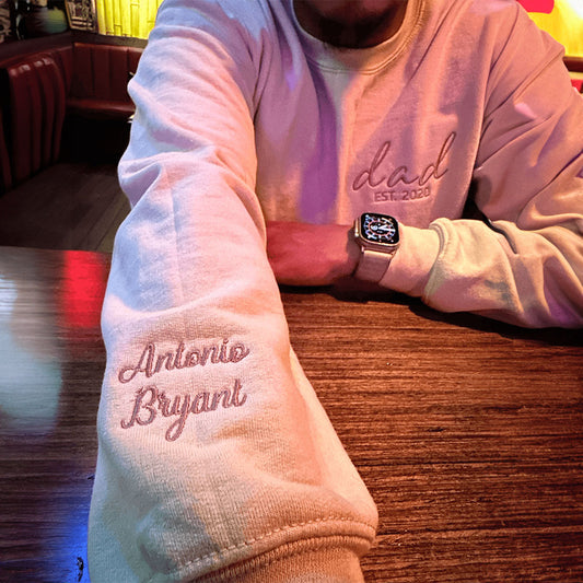 Personalized Fathers Day Hoodies or Sweatshirt with Embroidered Est 2023 2024 Any Year