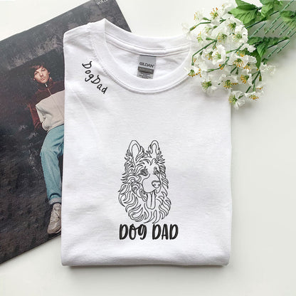 Personalized German Shepherd Dog Dad Embroidered Collar Shirt, Custom Shirt with Dog Name, Gifts For German Shepherd Lovers