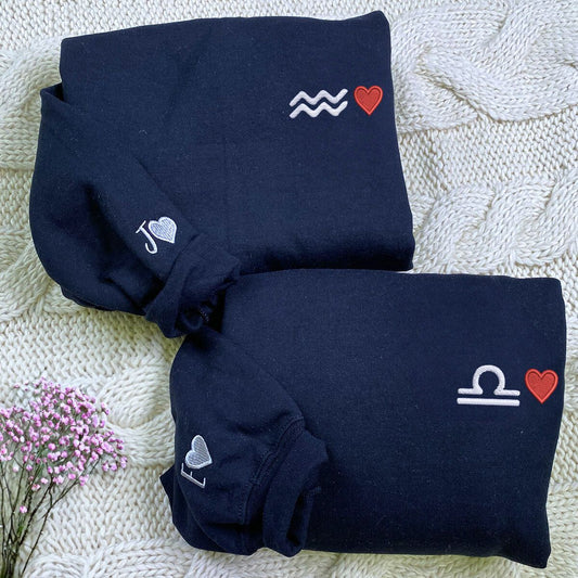 Personalized Gifts for Astrology Lovers with Embroidered Zodiac Sign Sweatshirt or Hoodie