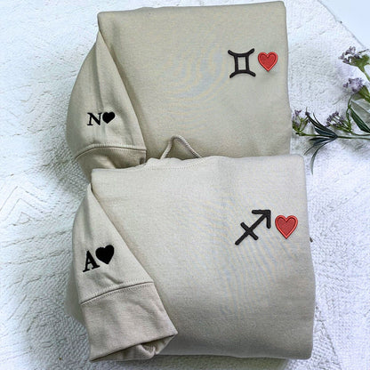Personalized Gifts for Astrology Lovers with Embroidered Zodiac Sign Sweatshirt or Hoodie