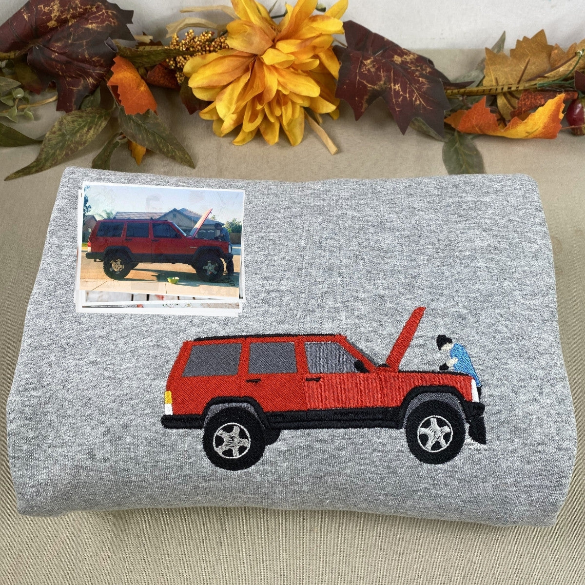 Personalized Gifts for Car Lovers Sweatshirt  Hoodie Embroidered from Your Photo