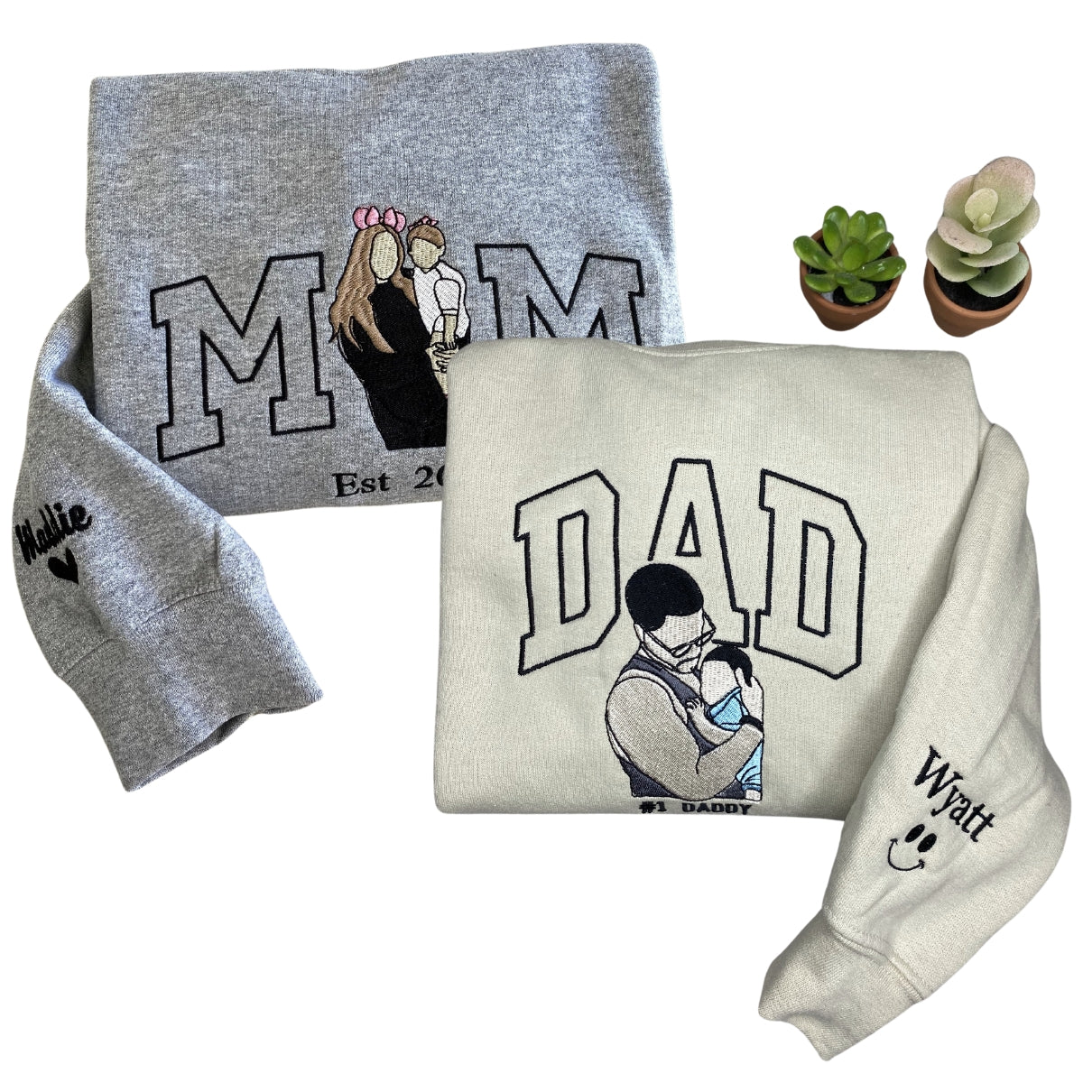 Personalized Gifts for Mom and Dad, Embroidered Photo Sweatshirt  Hoodie