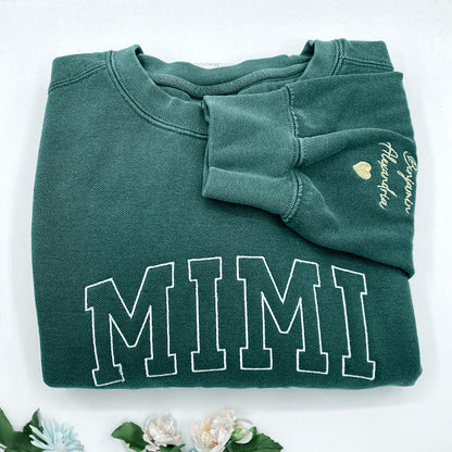 Personalized Papa Sweatshirts Hoodie with Name of Child, Dad EST 2024 Crewneck embroidered