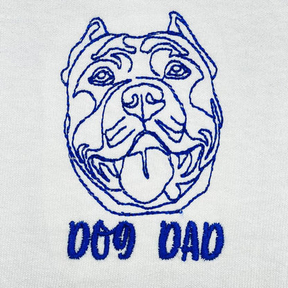 Personalized Pitbull Dog Dad Embroidered Collar Shirt, Custom Shirt with Dog Name, Best Gifts for Pitbull Lovers