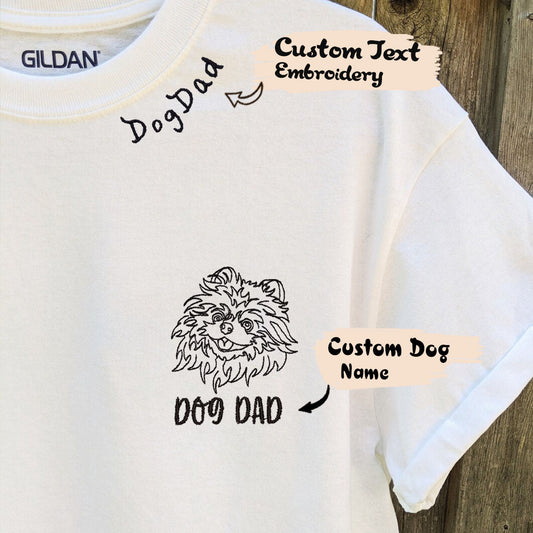 Personalized Pomeranian Dog Mom Embroidered Collar Shirt, Custom Shirt with Dog Name,  Best Gifts For Pomeranian Lovers