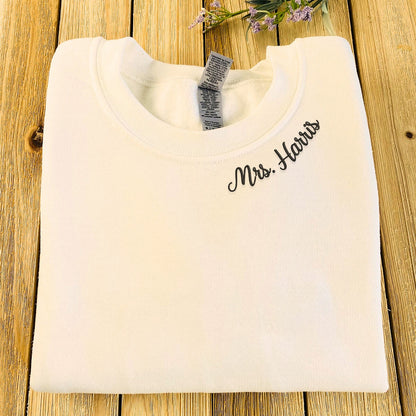 Personalized Unique Bridal Shower Gift for Coworker with Future MRS Sweatshirt Embroidered