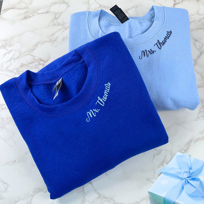Personalized Unique Bridal Shower Gifts for Your Best Friend with Future MRS Sweatshirt Embroidered