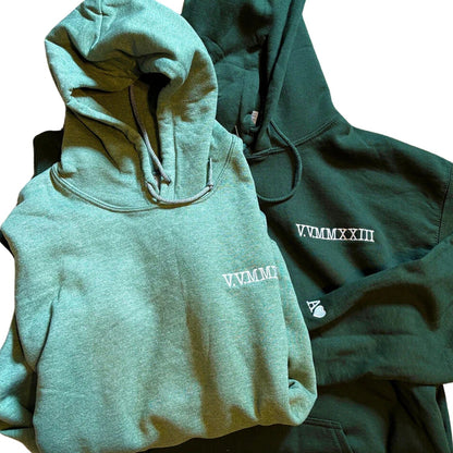 Personalized Unique Gift for Couple with Embroidered Roman Numerals Sweatshirt or Hoodie