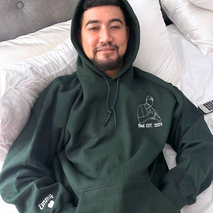 Proud Dad Twin Pack Custom Crewneck Embroidered Sweatshirt & Hoodie