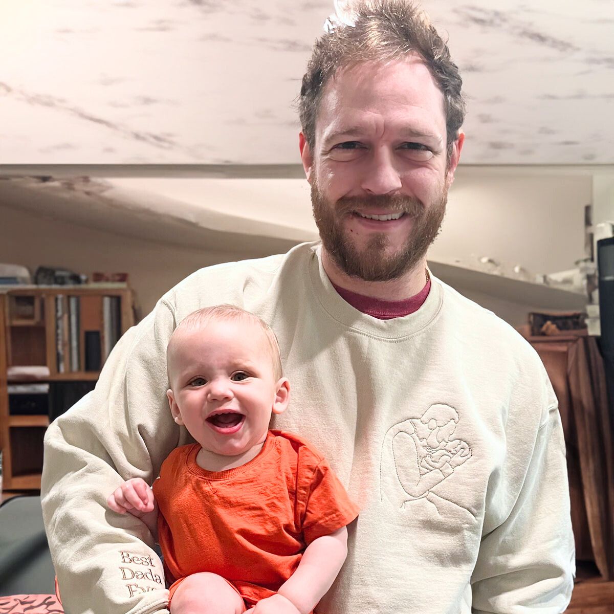 Proud Dad Twin Pack Custom Crewneck Embroidered Sweatshirt & Hoodie
