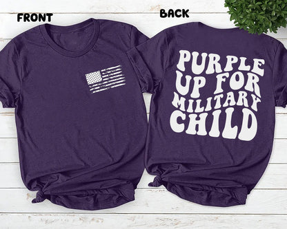 Purple Up For Military Child Awareness Shirt,Military Children Month Shirt, Purple Rainbow Military Child, Military Mom, Military Kid Strong