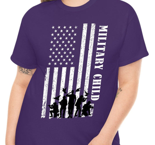 Purple Up For Military Child T-shirt, Month Of The Military Awareness Shirts For Gift, Purple Up Military Kids T-shirts For Kids Gift