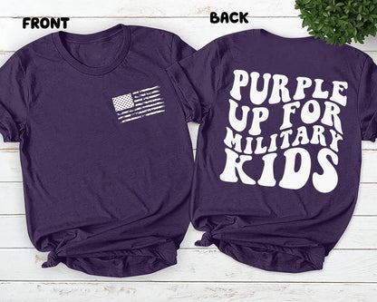 Purple Up for Military Kids Tee,Month of the Military Child Tee,Military Kid Strong,Shirt for Children of Veterans,Military Mom Appreciation