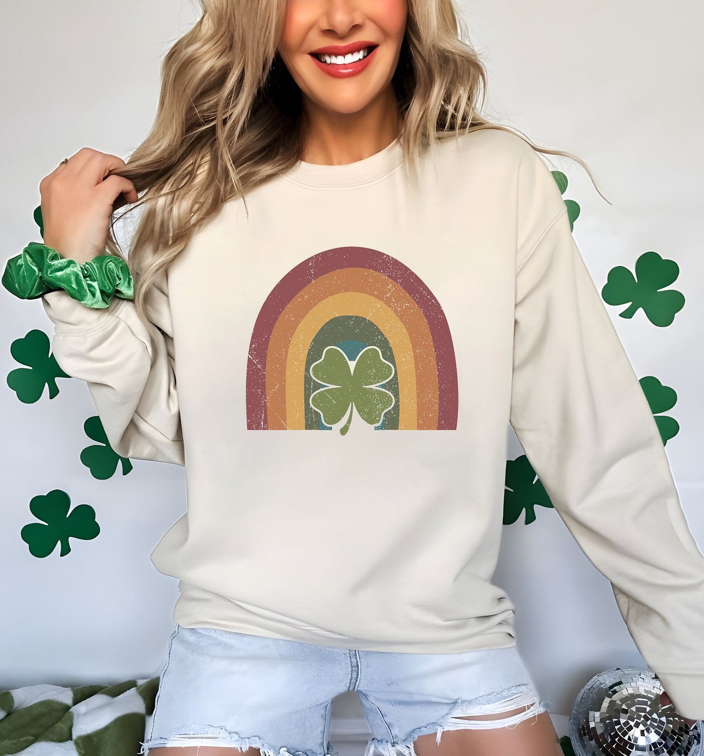 Rainbow Sweater, Lucky Sweatshirt, Clover Sweatshirt, St Patricks Day Shirt, Saint Patrick's Pullover, Simple Holiday Sweater, Lucky