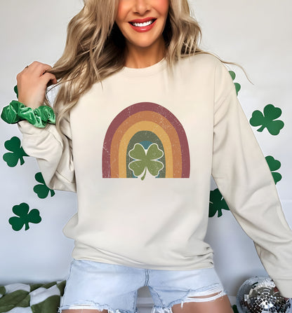 Rainbow Sweater, Lucky Sweatshirt, Clover Sweatshirt, St Patricks Day Shirt, Saint Patrick's Pullover, Simple Holiday Sweater, Lucky