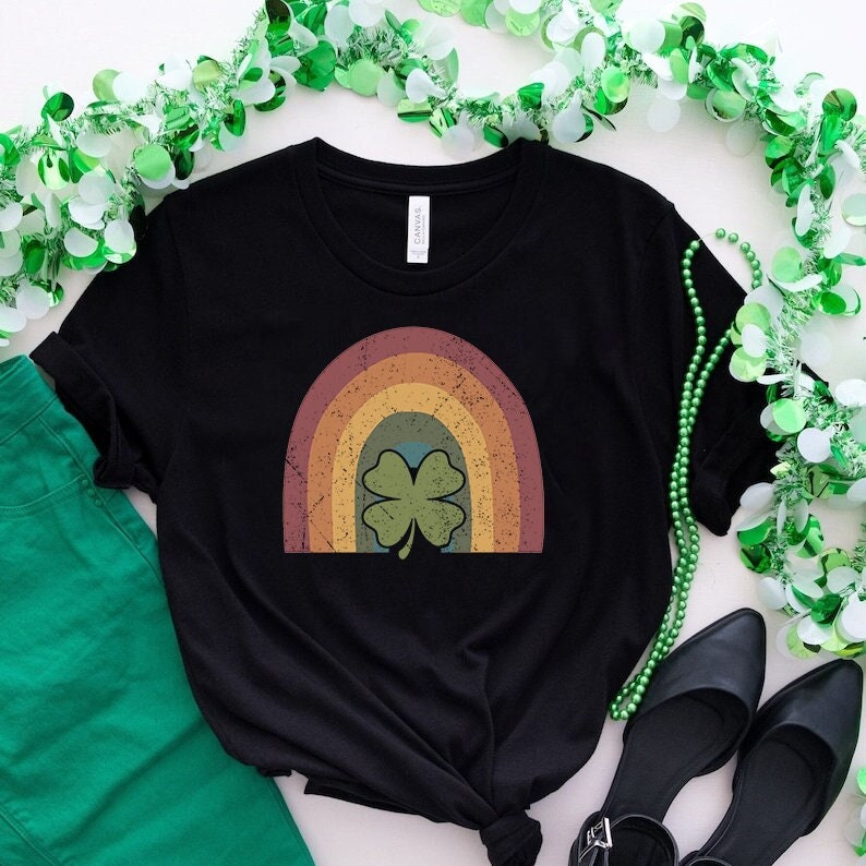 Rainbow Sweater, Lucky Sweatshirt, Clover Sweatshirt, St Patricks Day Shirt, Saint Patrick's Pullover, Simple Holiday Sweater, Lucky