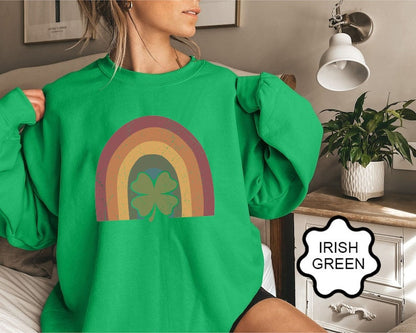 Rainbow Sweater, Lucky Sweatshirt, Clover Sweatshirt, St Patricks Day Shirt, Saint Patrick's Pullover, Simple Holiday Sweater, Lucky