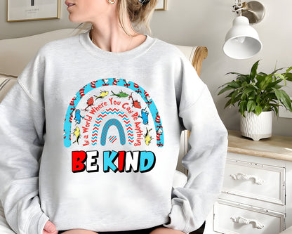 Read Across America T-shirt, Be Kind, Reading Day Tee, 100 Days School Shirt, Reading Day Youth Sweatshirt,Teacher Life,Cat in the hat shirt