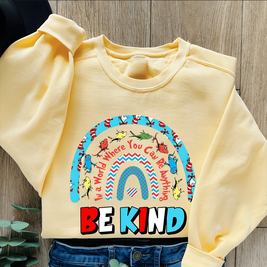 Read Across America T-shirt, Be Kind, Reading Day Tee, 100 Days School Shirt, Reading Day Youth Sweatshirt,Teacher Life,Cat in the hat shirt