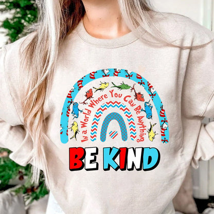 Read Across America T-shirt, Be Kind, Reading Day Tee, 100 Days School Shirt, Reading Day Youth Sweatshirt,Teacher Life,Cat in the hat shirt
