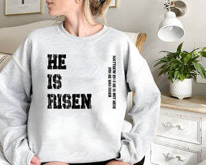 Retro He Is Risen Sweatshirt ,He is Risen Sweatshirt, Christian Easter Shirt, Easter Bible Verse Shirt,Cute Easter Day Sweater, Risen Hoodie