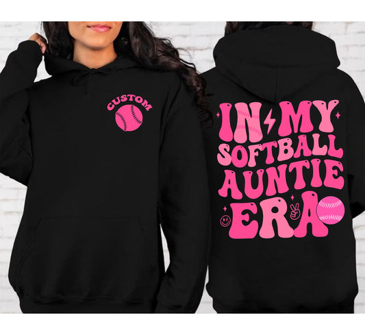 Retro In My Softball Aunt Sweatshirt, Aunt Softball Shirt Gift, Game Day Retro Softball Shirt, Catcher's Aunt Ballpark Shirt, Softball Niece