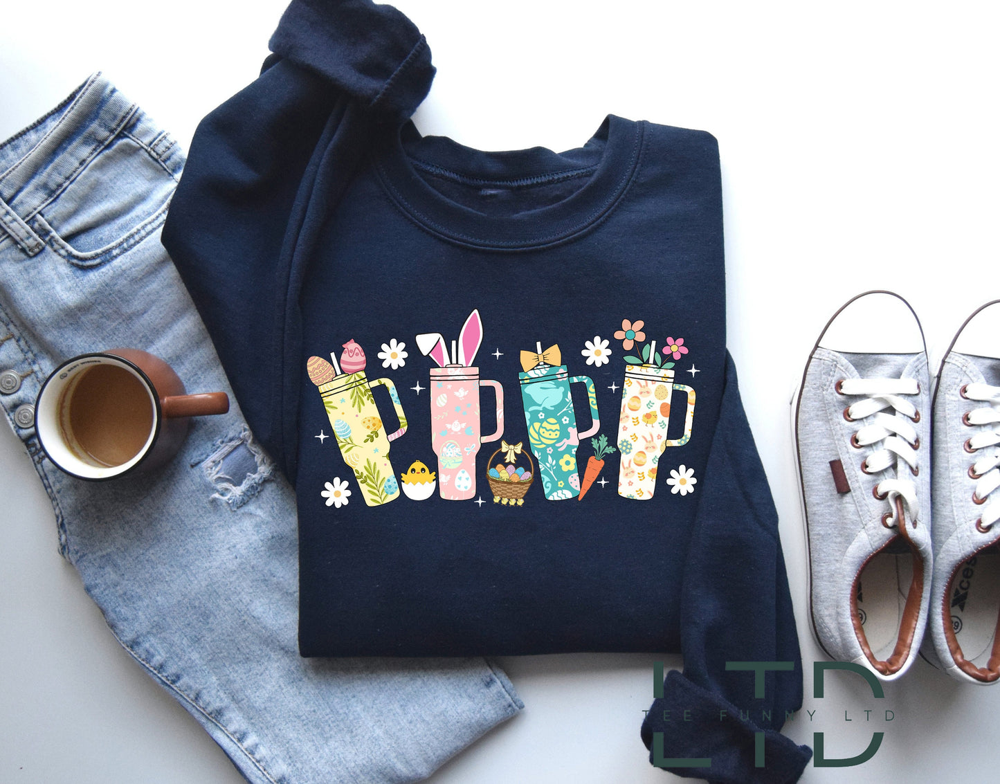 Retro Obsessive Cup Disorder Easter Shirt, Retro Easter Kids Cup shirt, Easter Cups Sweatshirt, Retro Groovy Easter Eggs, Rabbit Shirt