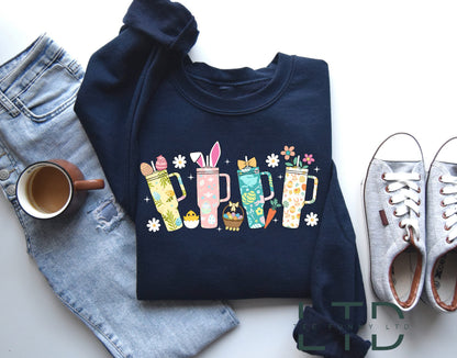Retro Obsessive Cup Disorder Easter Shirt, Retro Easter Kids Cup shirt, Easter Cups Sweatshirt, Retro Groovy Easter Eggs, Rabbit Shirt