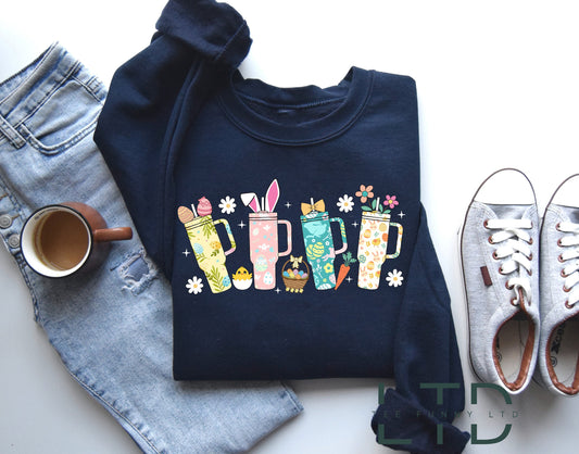 Retro Obsessive Cup Disorder Easter Shirt, Retro Easter Kids Cup shirt, Easter Cups Sweatshirt, Retro Groovy Easter Eggs, Rabbit Shirt
