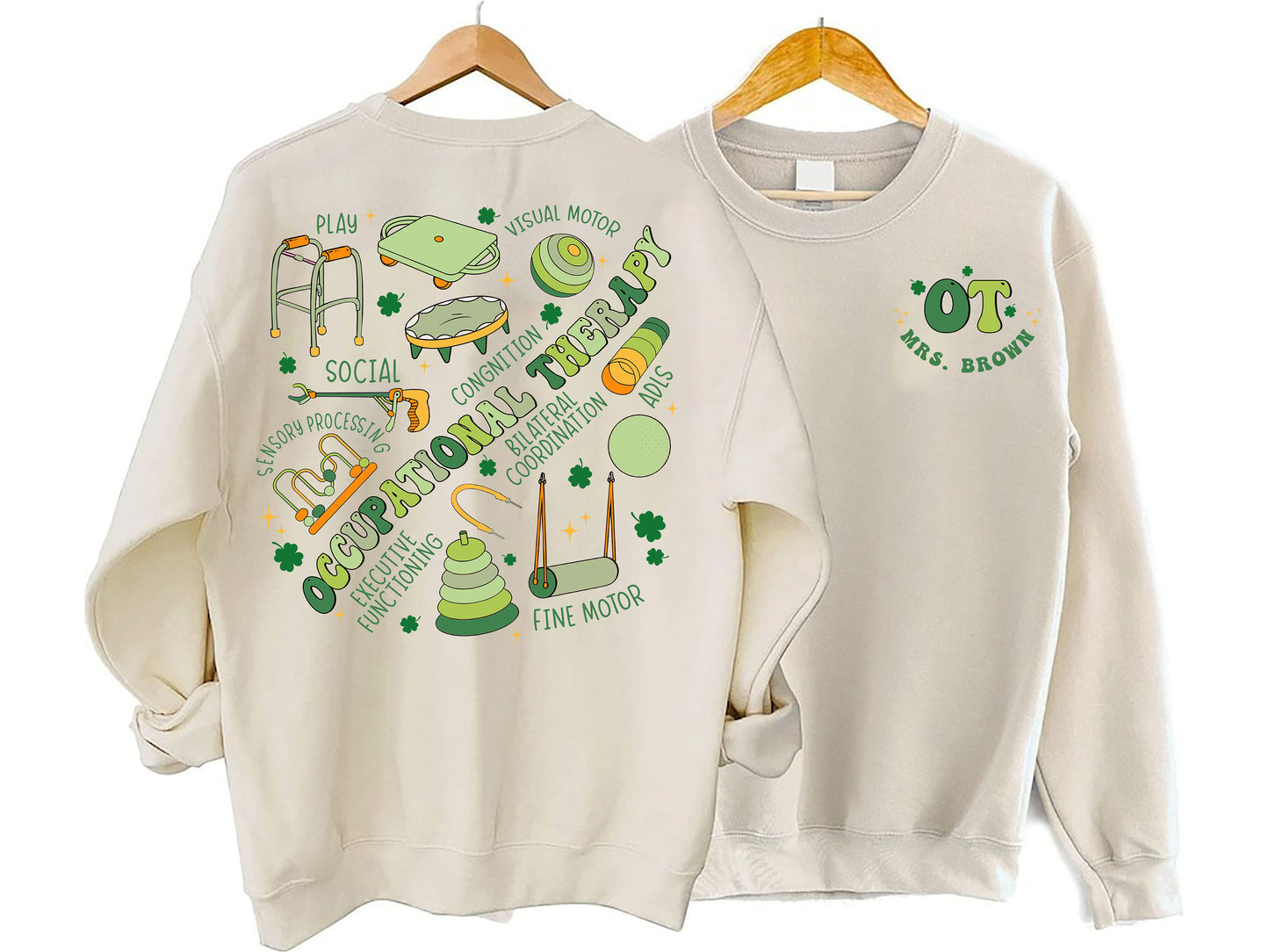 Retro Occupational Therapy Sweatshirt, Lucky Occupational Therapist Shirt, Occupational Therapist St Patrick Shirt, OT Shirt, OTA COTA Shirt