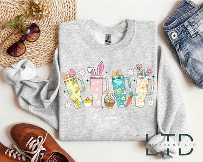 Retro Obsessive Cup Disorder Easter Shirt, Retro Easter Kids Cup shirt, Easter Cups Sweatshirt, Retro Groovy Easter Eggs, Rabbit Shirt