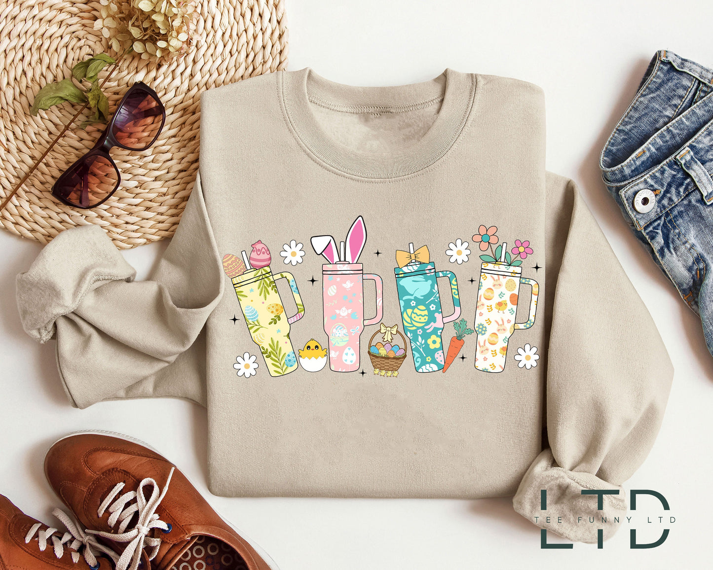 Retro Obsessive Cup Disorder Easter Shirt, Retro Easter Kids Cup shirt, Easter Cups Sweatshirt, Retro Groovy Easter Eggs, Rabbit Shirt