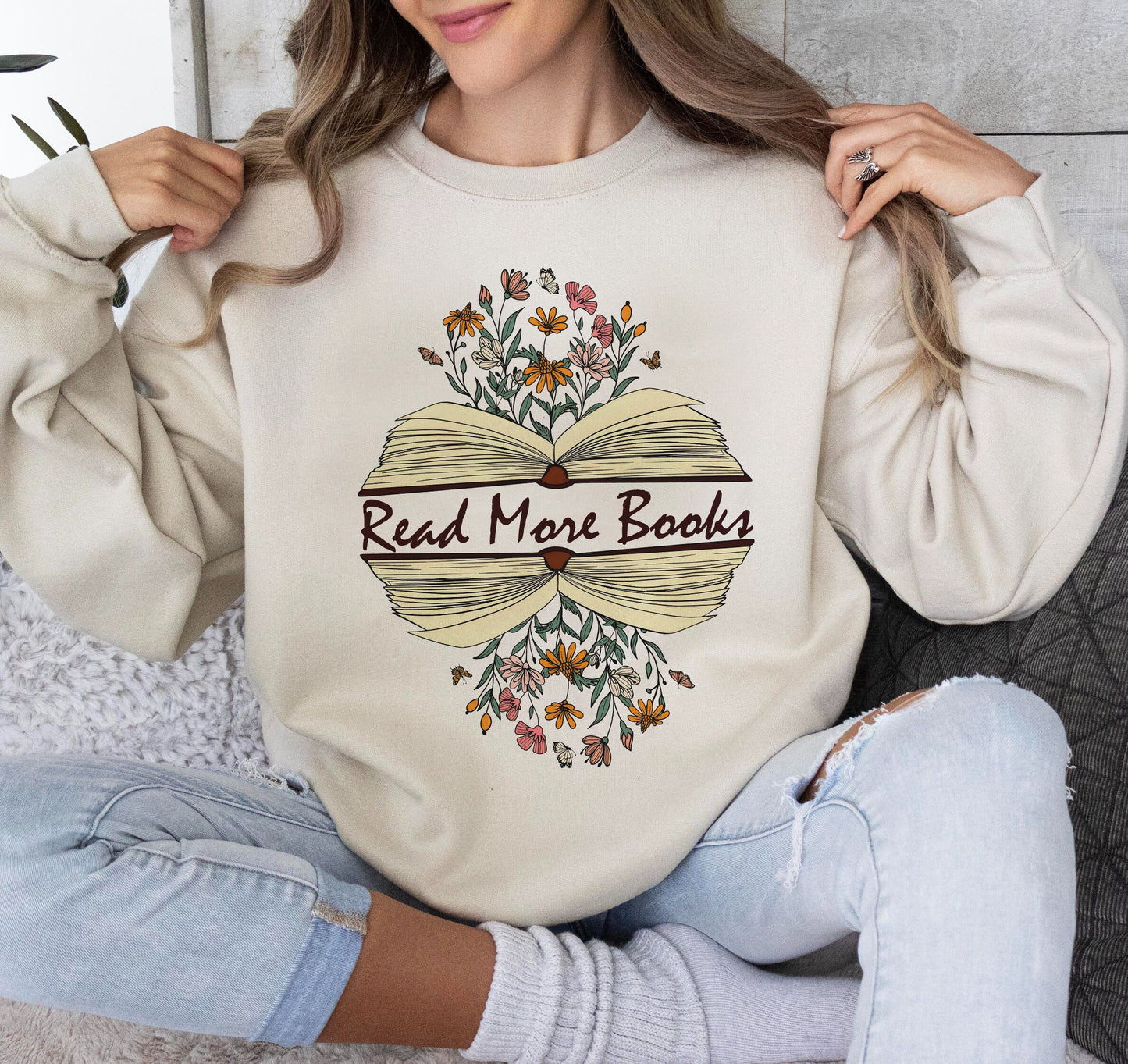 Retro Read More Books Shirt, Floral Book Shirt, Reading Shirt, Book Lover Shirt Gift, Book Nerd Shirt, Gifts for Librarian, Bookworm Shirt