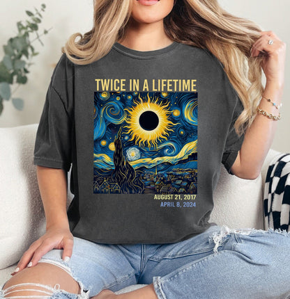 Retro Twice In A Lifetime 2024 T-Shirt, Total Solar Eclipse Twice In A Lifetime 2017 2024 Shirt,  Total Solar Eclipse Shirt