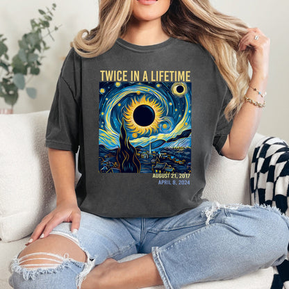 Retro Twice In A Lifetime 2024 T-Shirt, Total Solar Eclipse Twice In A Lifetime 2017 2024 Shirt,  Total Solar Eclipse Tees