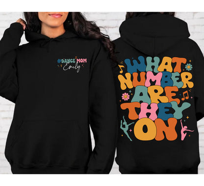 Retro What Number Are They On Sweatshirt, Funny Dance Mom Shirt, Dance Competition Tee, Dance Mom Life, Trendy Dance Hoodie