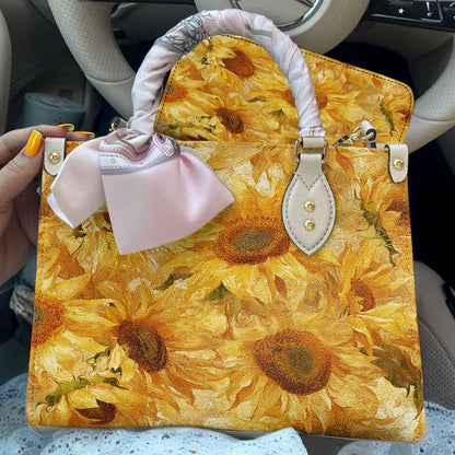 Leather Bag Sun Sunflower