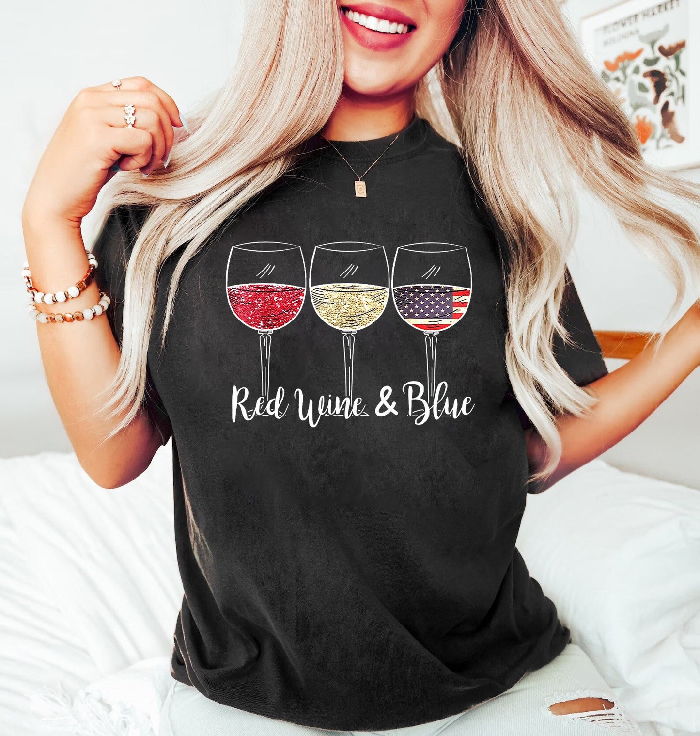 Red Wine Blue Shirt, 4th Of July Shirt, Women Wine Shirt, Ladies Wine Tank Top, Red Wine Blue Tee, Red White Blue Shirt, Wine Lover Gift tee