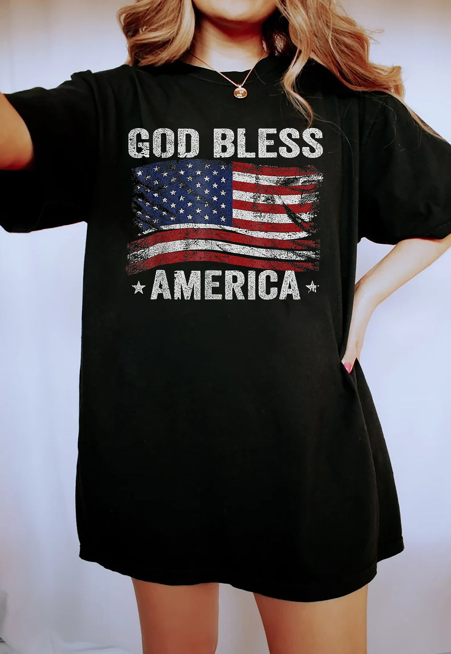 Retro Comfort God Bless America Shirt