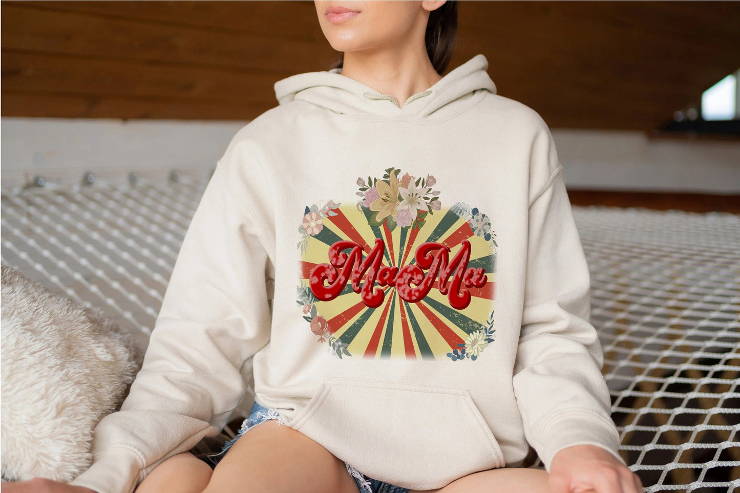 Retro Floral Mama Hoodie, Mom Shirt For Mom For Mother's Day, Mama T-shirt, Shirt For Mom For Mother's Day, Mama T-Shirt