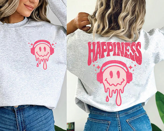 Retro Happiness Shirt, Cute Smile Shirt, Smiley Face Shirt, Happy Face Shirt, Happy Face For Men And Women, Distressed Groovy Smiley Shirt