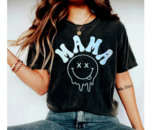Retro Mama Shirt, Mama Smiley Face Shirt, Mama Shirt, Shirt for Mom for Mother's Day, Mom Shirt, New Mama Shirt, funny mom shirt