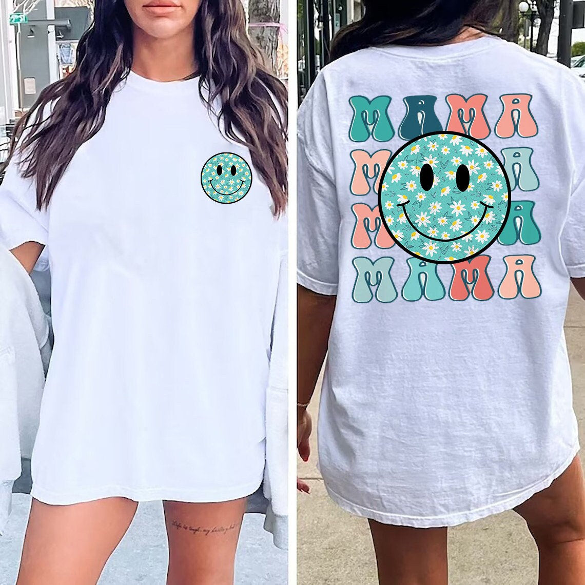 Retro Mama Shirt, Smiley Face Mama Shirt, Mother's Day Shirt For Mom, Mom Tshirt, Mama Tshirt, Pregnancy Announcement Shirt, trending shirt