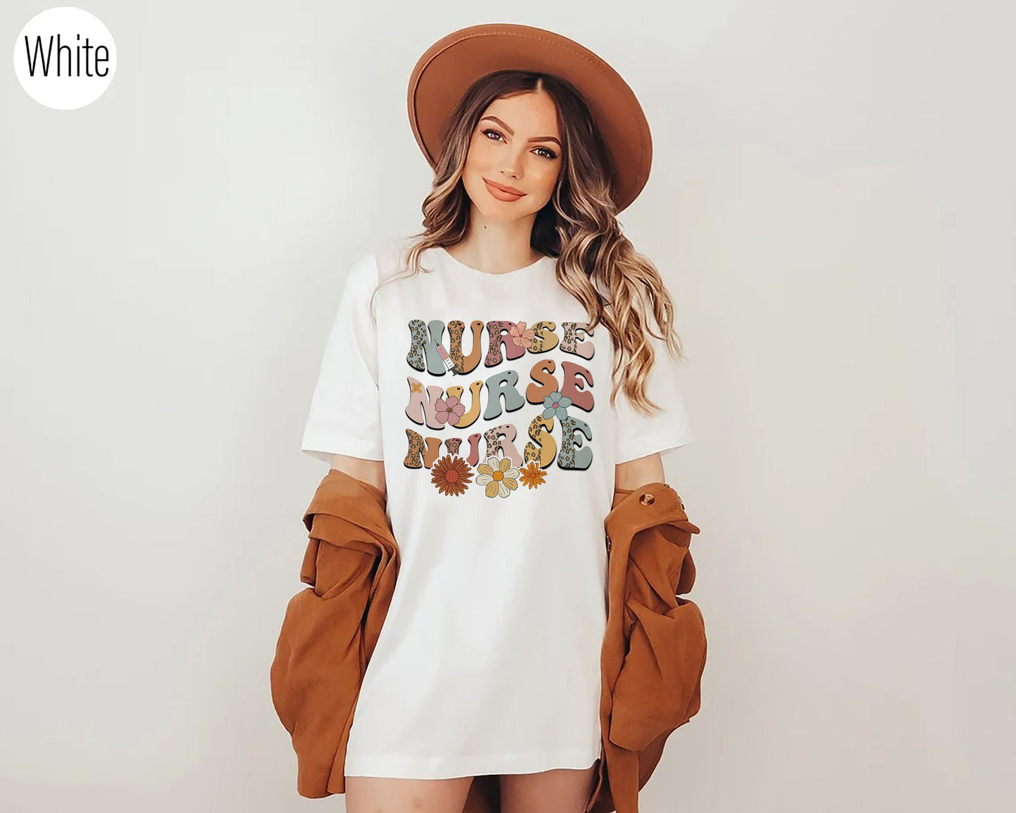 Retro Nurse Shirt, Wild Flowers Nurse T Shirt, RN Nurse Shirt Registered Nurse Shirt, Nurse Student shirt,New Nurse Gift, Nurse Appreciation