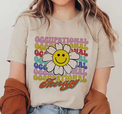 Retro Occupational Therapy Tee Shirt, Occupational Therapist T-shirt, Occupational Therapy Shirt Pediatrics, OT T-shirt, Therapist Shirt